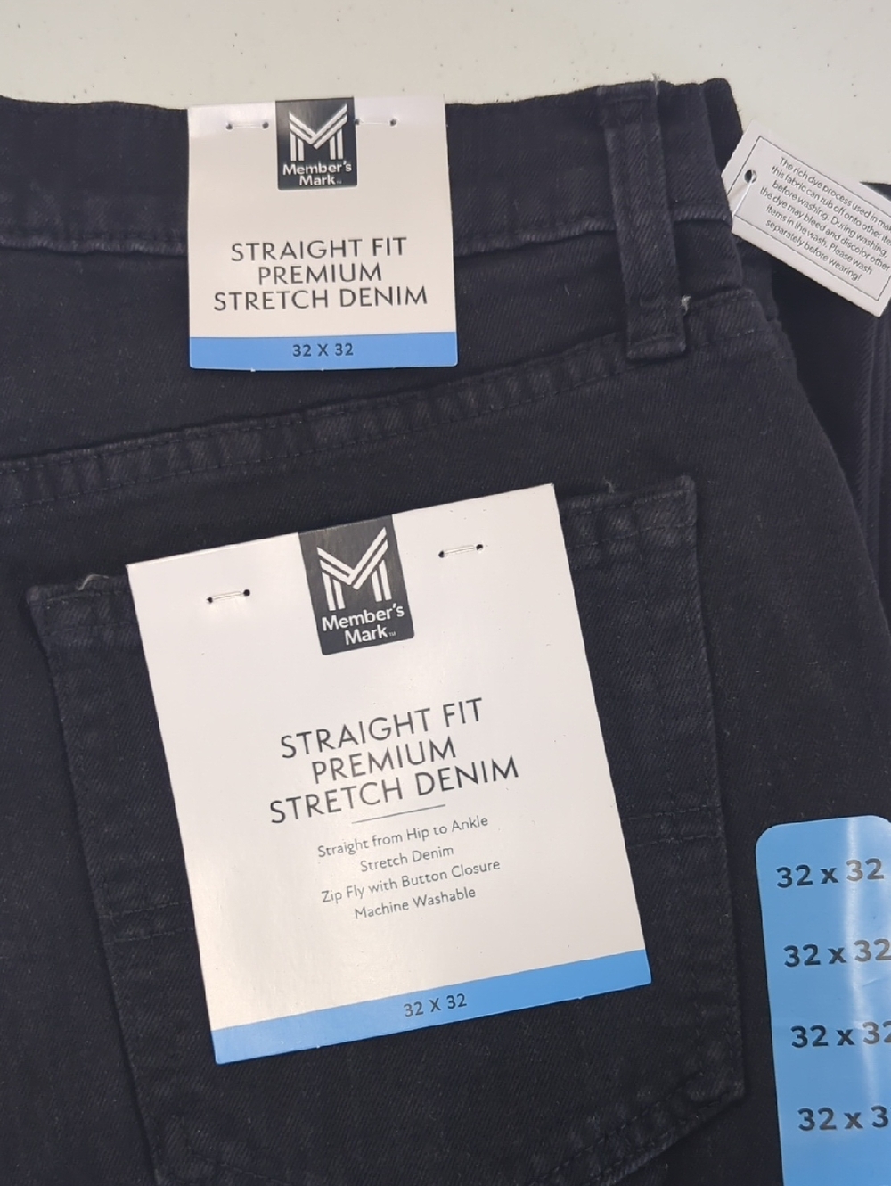 Member's Mark Straight Fit Stretch Denim Jeans - Black